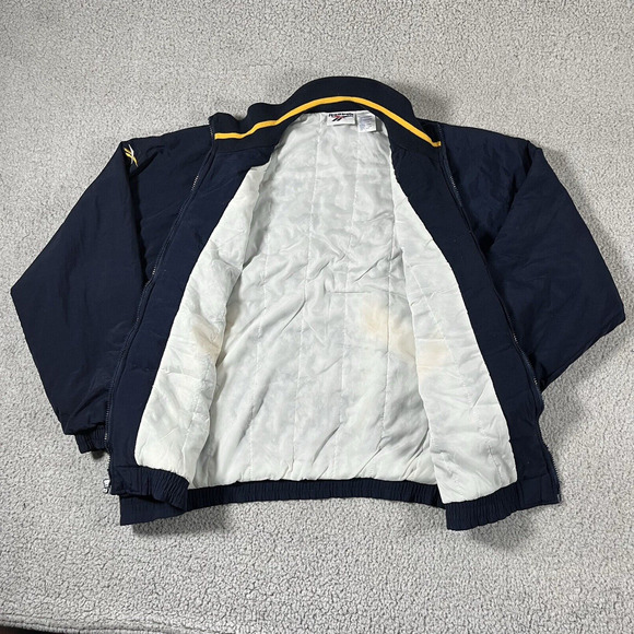 Notre Dame Jacket Mens L Blue Reebok Vintage 90s Nylon Windbreaker Full Zip NCAA - Picture 4 of 16